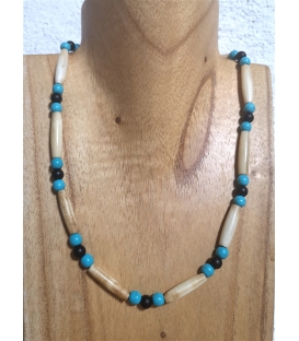 Collier en os et perles