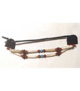 bracelet os et perles deux rangs