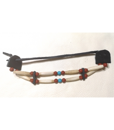 bracelet os et perles deux rangs