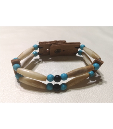 Bracelet en os et perles
