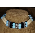 Collier en os et perles