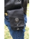 Pochette cuir noire biker