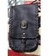Pochette cuir noire biker
