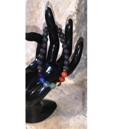 Bracelet 7 ckakras et pierre de lave