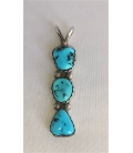 Pendentif long 3 turquoises