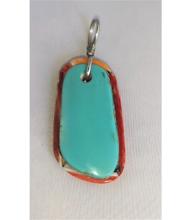 Pendentif turquoise sur coquillage