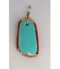 Pendentif turquoise sur coquillage