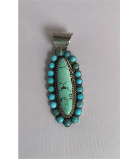 Pendentif navajo avec turquoises