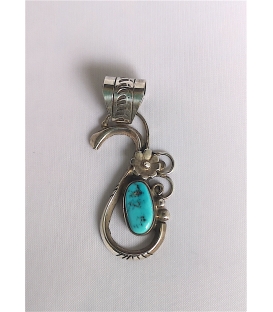 Pendentif fleur et sa turquoise