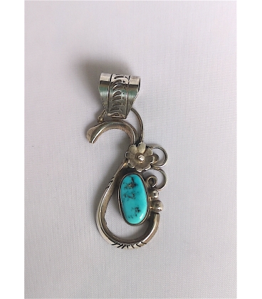 Pendentif fleur et sa turquoise