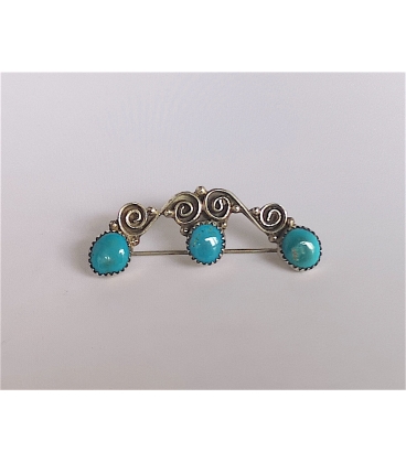 Broche et ses trois turquoises