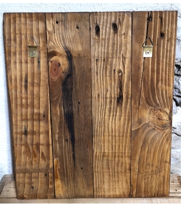 Tableau bois tête de vache blanche