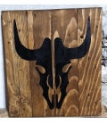 Tableau tête de vache peinte noire
