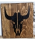 Tableau tête de vache peinte noire
