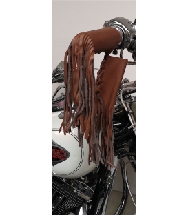 Franges cuir pour poignee moto