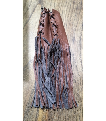 Franges cuir pour poignee moto