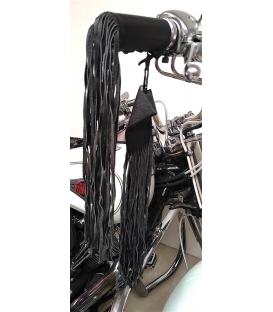 Franges longues en cuir pour poignee moto