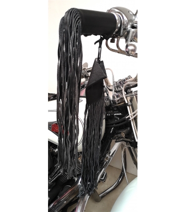 Franges longues en cuir pour poignee moto