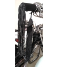 Franges longues en cuir pour poignee moto