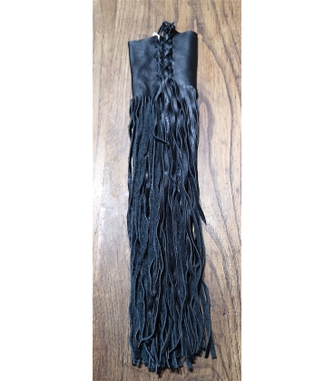 Franges longues en cuir pour poignee moto