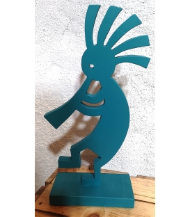 Kokopelli en bois turquoise