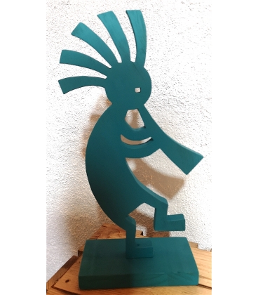 Kokopelli en bois turquoise