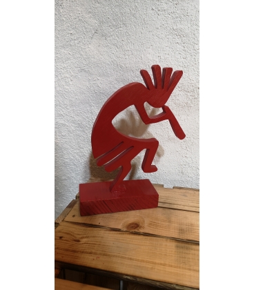Kokopelli en bois rouge