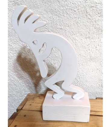 Kokopelli en bois blanc