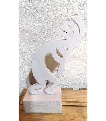 Kokopelli en bois blanc