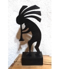 Kokopelli noir en bois