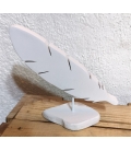 Plume blanche en bois