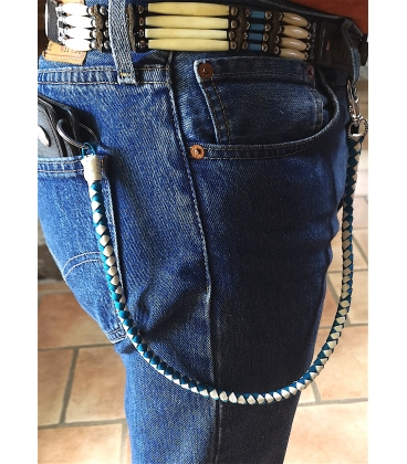 Lacet cuir pour portefeuille moto