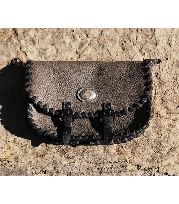 Pochette cuir marron glacé