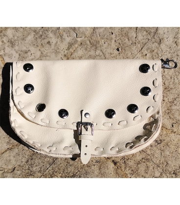 Pochette en cuir blanc