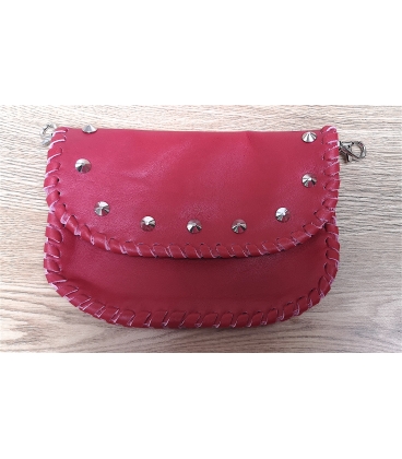 Pochette en cuir rouge