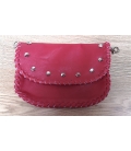 Pochette en cuir rouge