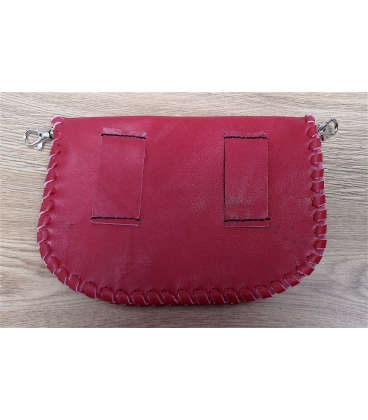 Pochette en cuir rouge