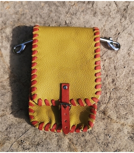 Pochette droite en cuir