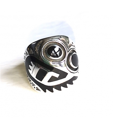 Bague ovale Onyx et argent