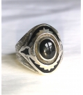 Bague ovale onyx et argent