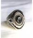 Bague ovale onyx et argent