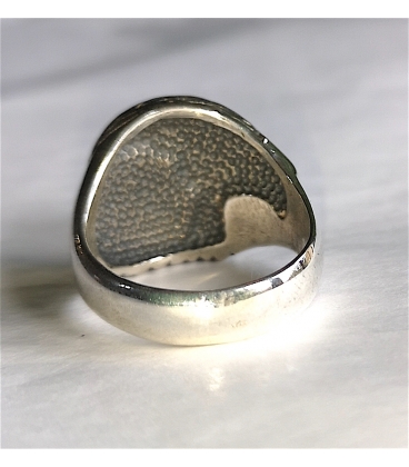 Bague tête d'aigle onyx argent