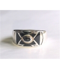 Bague rectanble onyx et argent