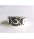 Bague rectanble onyx et argent