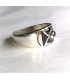 Bague rectanble onyx et argent