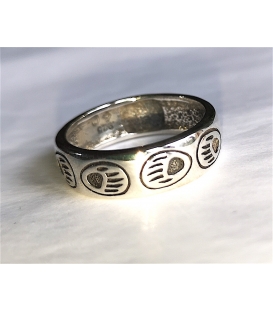 Anneau argent motif pattes d'ours