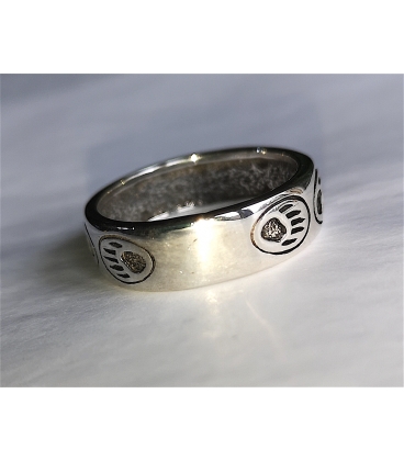 Anneau argent motif pattes d'ours