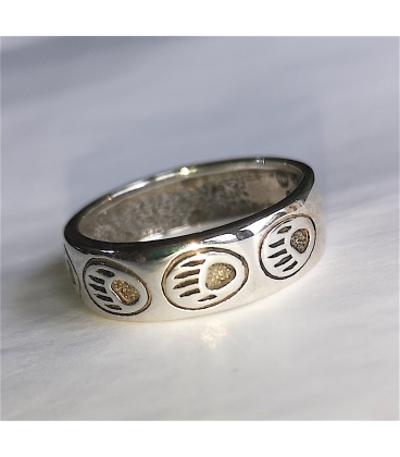 Anneau argent motif pattes d'ours