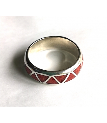 Bague Corail et argent