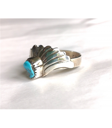 Bague Feuille et sa turquoise